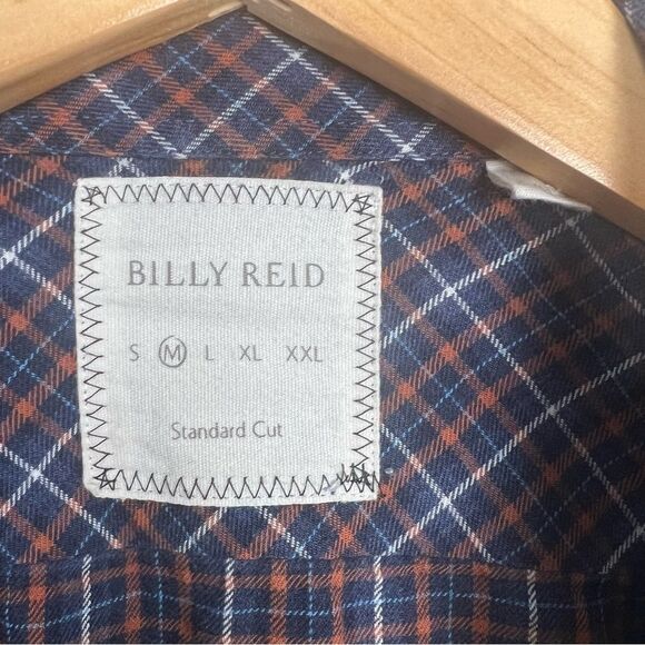 Billy Reid plaid button down blue and orange size medium Men's Shirt Longsleeve - Picture 2 of 6